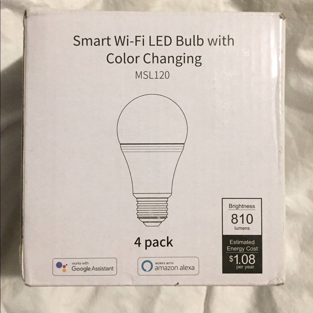 Smart WiFi LED Light Bulb Color Changing 4 Pack